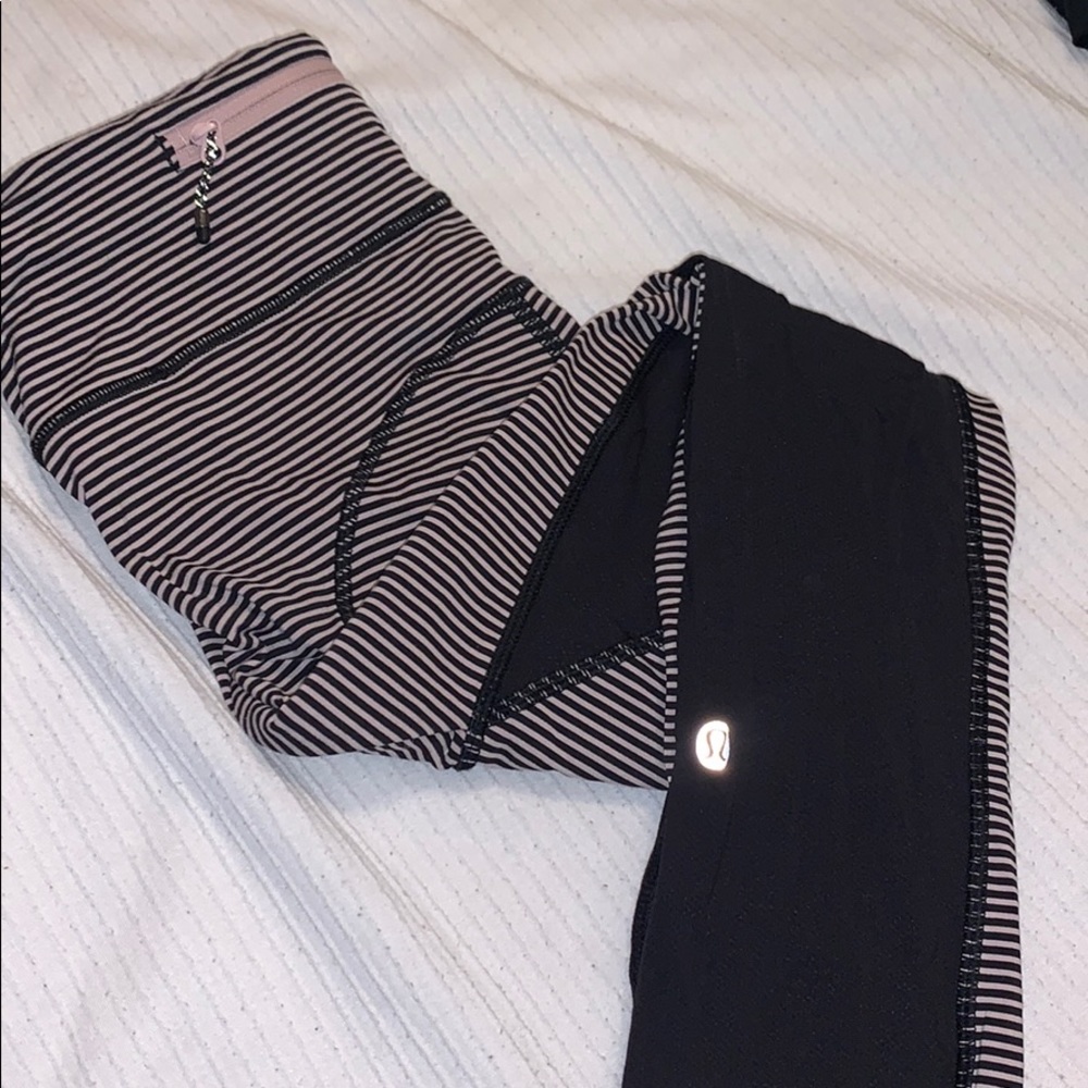 Lululemon striped crop leggings